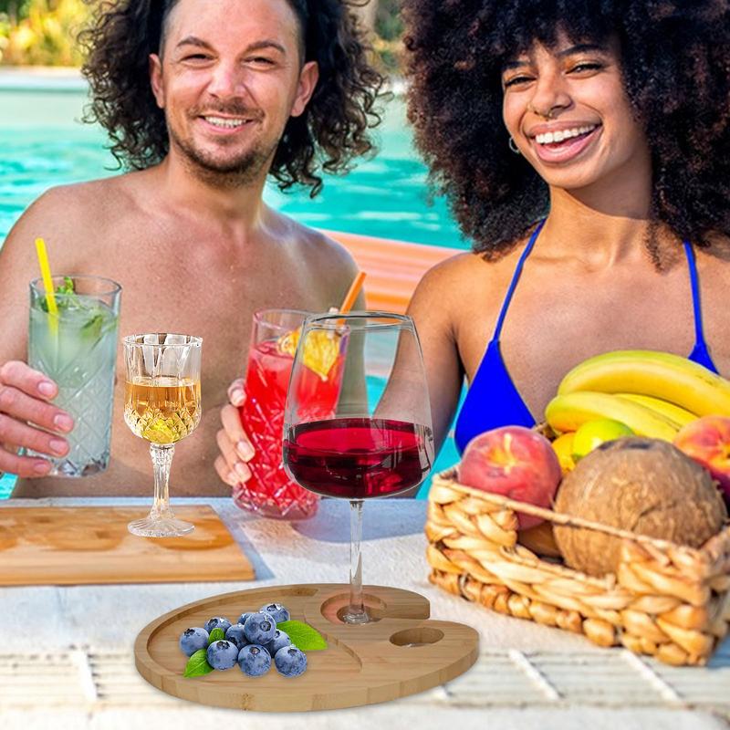 Wein Vorspeisenteller Cocktailteller Vorspeisen Servierbrett mit Glashalter Kiefernholz Buffetplatten Kleine Käseplatte