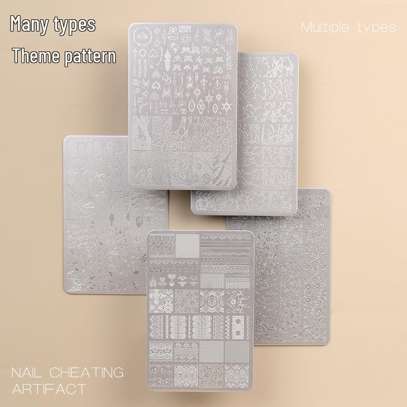 Płytki do zdobienia paznokci w stylu chińskim - Wzory motyli, koronki, kwiatowe i bambusowe