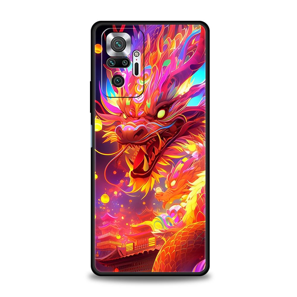 Cartoon Dragon Phone Case Cover for Redmi 13C 10C Note 13 12 10 11 Pro Plus 7 8T K40 K50 Gaming Pro Plus 5G Soft Shell Capas Bag