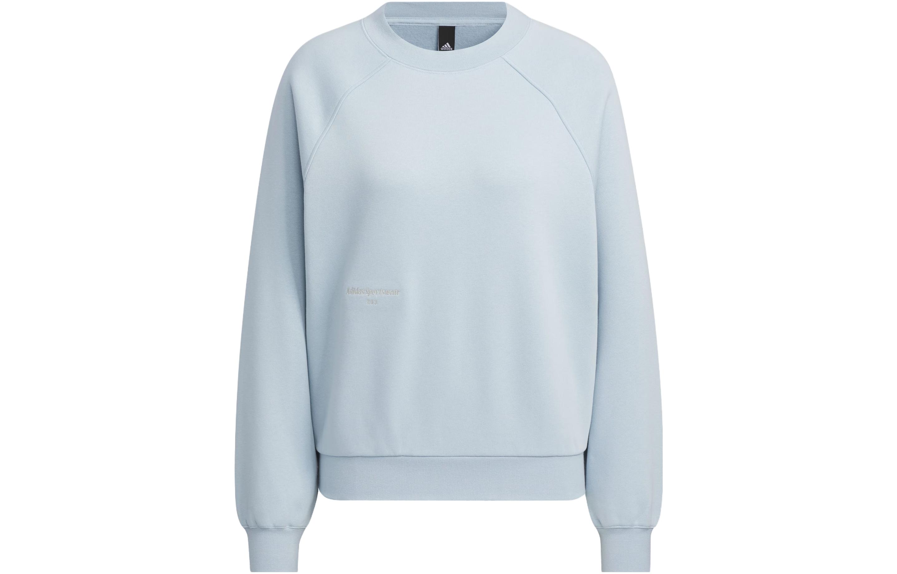 Adidas Small Logo Fleece Crew Sweatshirt Solid Color Fleece Lined Athleisure Crew Neck Long Sleeved Sweatshirt Women s IX6791 M