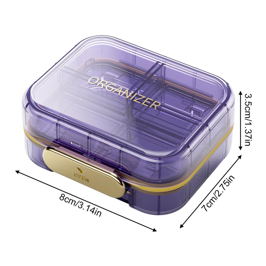 7 Compartments Portable Bilayer Pill Case Travel Moisture Proof Pill Box for Tablets Vitamins Medication Weekly Pill Organizer