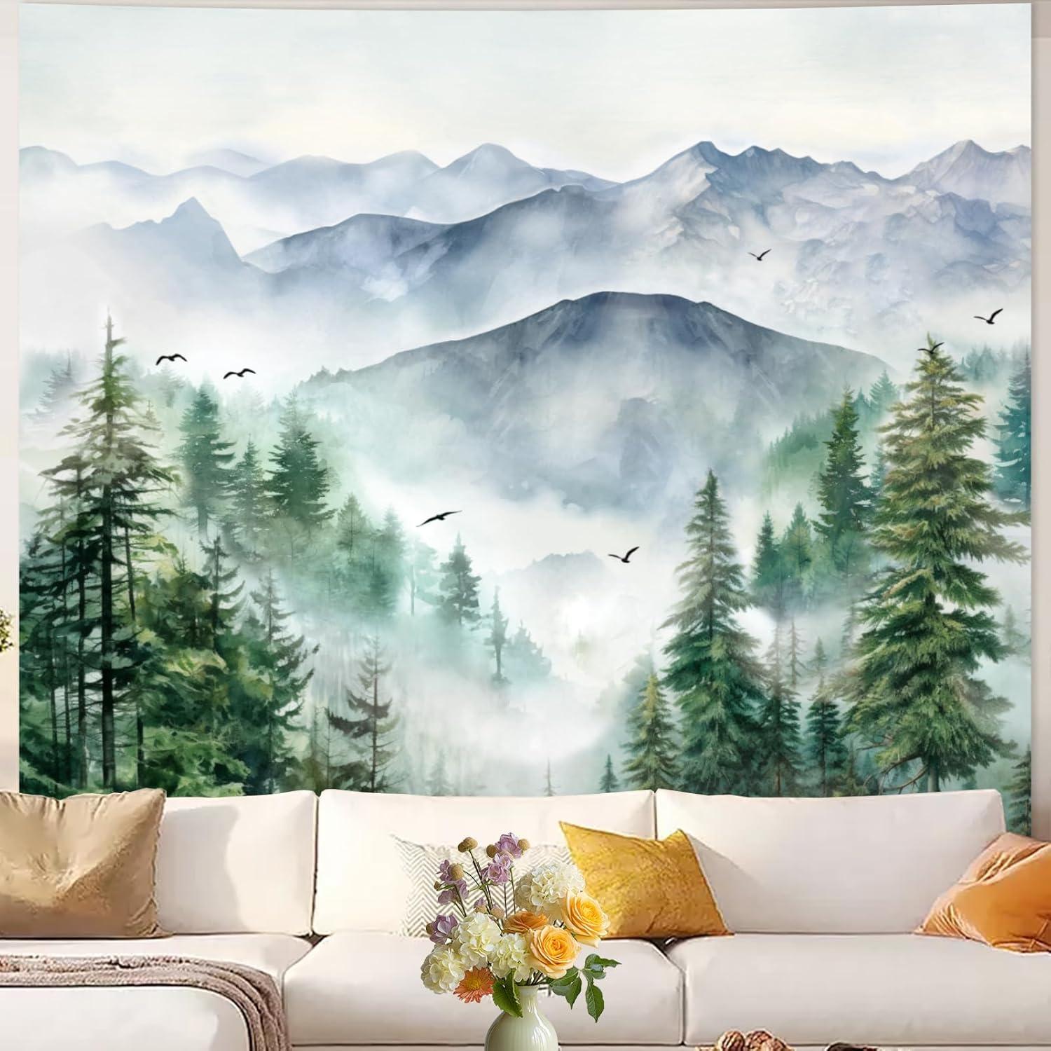 Tapestry forest wall of vinyl mountain 75x100