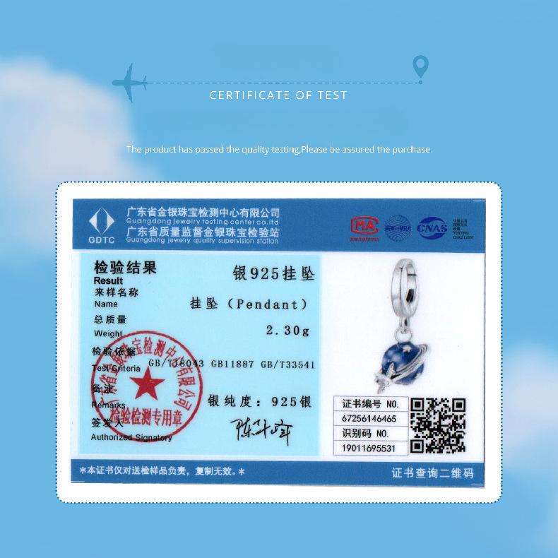 Button Head Can Be Opened And Closed - Global Travel Pendant S925 Sterling Silver Beaded Diy Jewelry Cross-Border