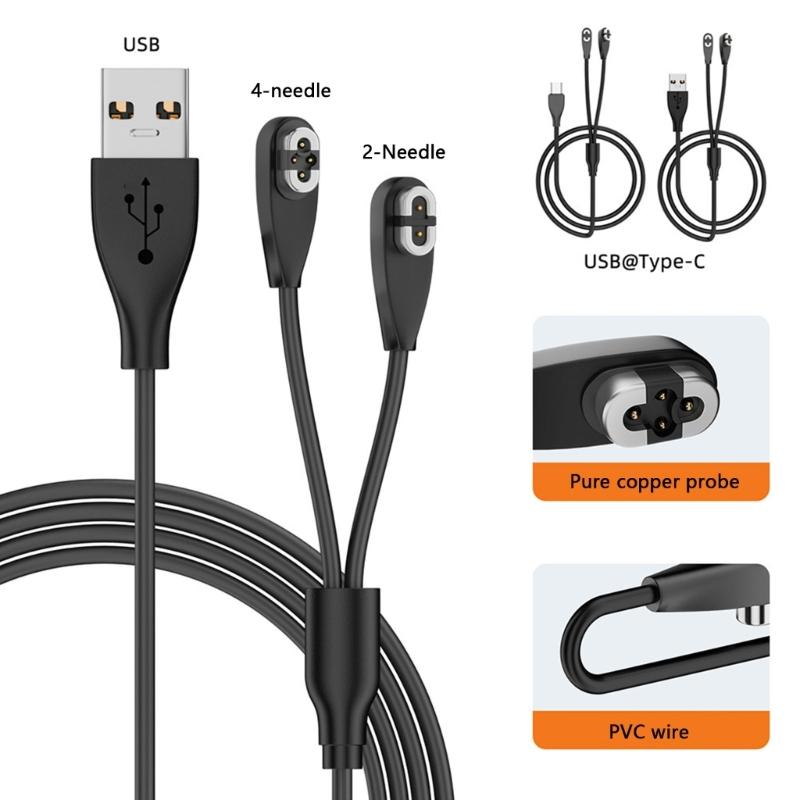 2 in 1 Magnetic USB Charging Cable 1m Cable Compatible for Bone Conductions Headphones For Efficient Charging Cord