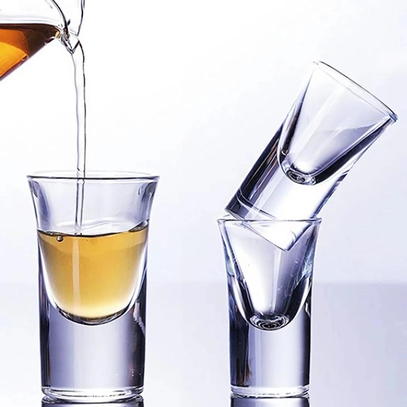 

12pcs/6pcs/2pcs SGlass 15ml Spirits Cup Thicken Bottom Transparent Glass Drinkware Strong Liquor Cup Baijiu Wine Small Cups 15ml