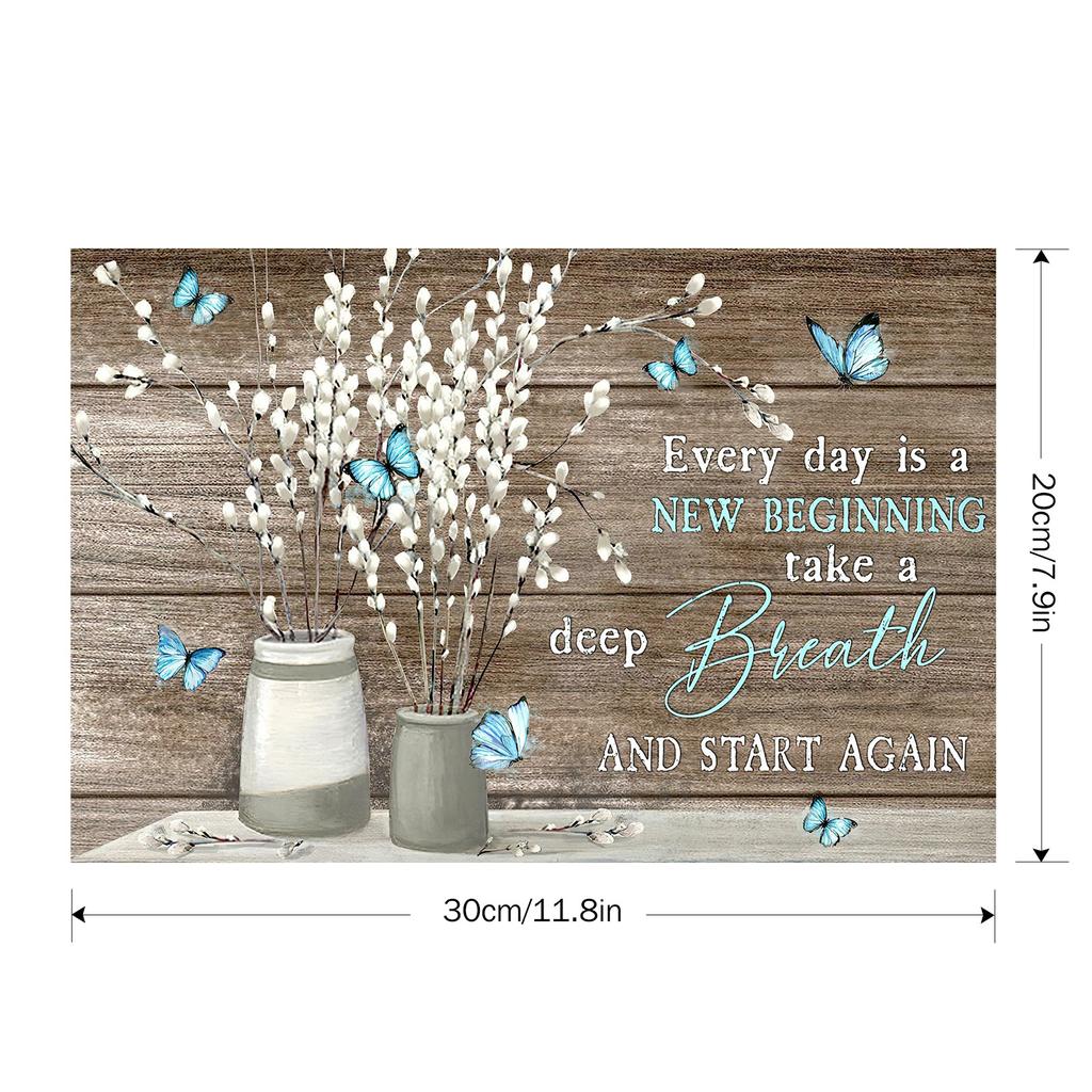 1Pcs Frameless Flower And Butterfly Canvas Painting Plant Posters And Prints For Living Room Bedroom, Wall Art Pictures, Home Decor