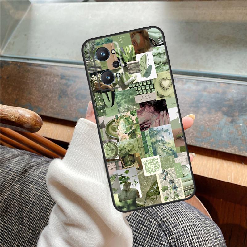 green aesthetic Case For Realme 15 Pro GT7 GT6 11 12 13 14 Pro Plus C55 C51 C53 C35 C33 C61 C65 C67 C71 C75