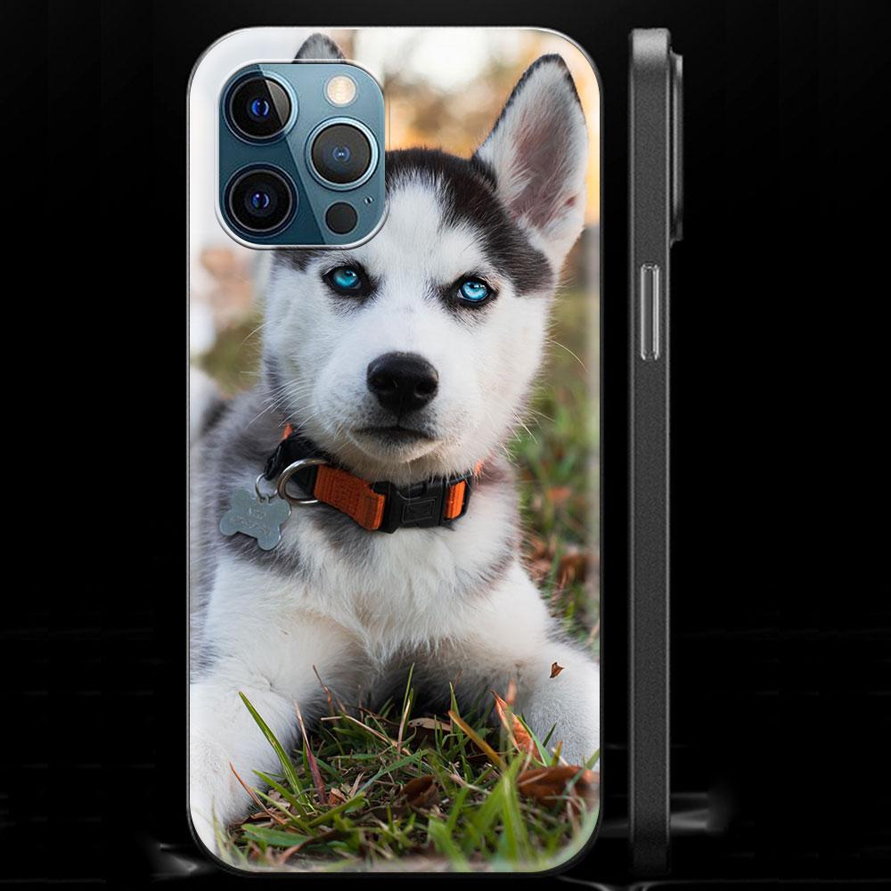 Alaskan Husky Dog Cute Puppy Luxury Phone Case For iPhone 13 15 14 12 11 Pro MAX XR X SE XS 7 8 Plus Silicone Black Matte Cover