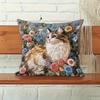 Animal Series Plush Cat Flower Pattern Pillow Cover For Living Room Decor