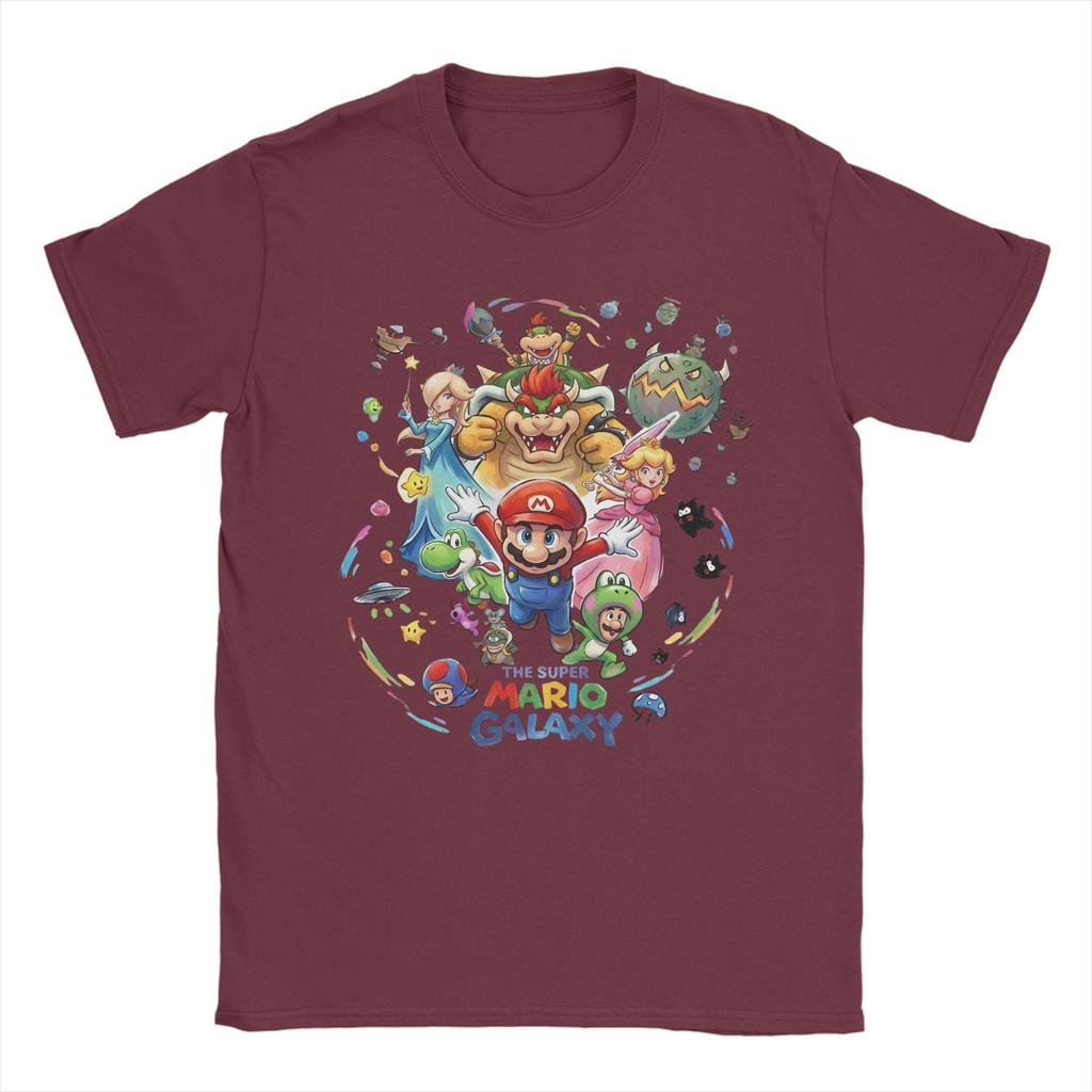 Casual Movie Marios Galaxy TShirt Unisex Womens Crew Neck 100 Cotton T Shirts Short Sleeve Tees Gift Clothes
