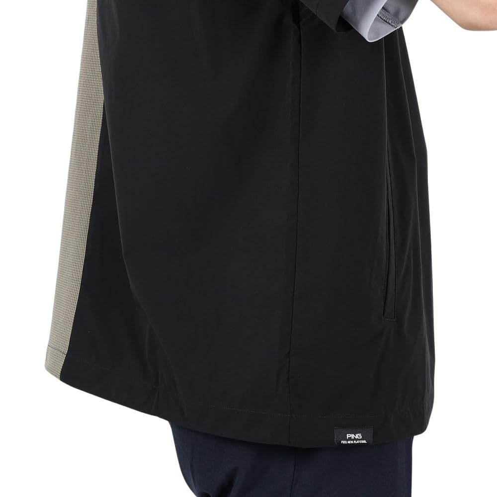 [Ping Apparel] Men's Water-Repellent Layered Twin Set (Water-Absorbent, Quick-Drying, UV Protection)  Golf  621-5160309 010Black LL