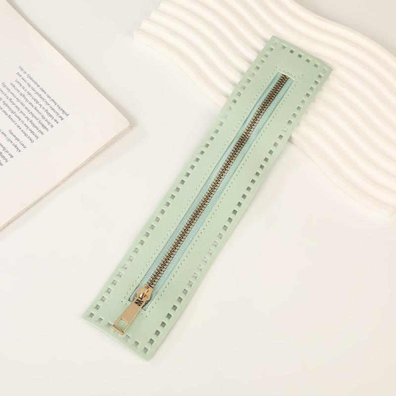 27 cm dubbelsidig läderdragkedja utilityhandväska läderdragkedja utility virkad väska hårdvara solid dragkedja sybehör