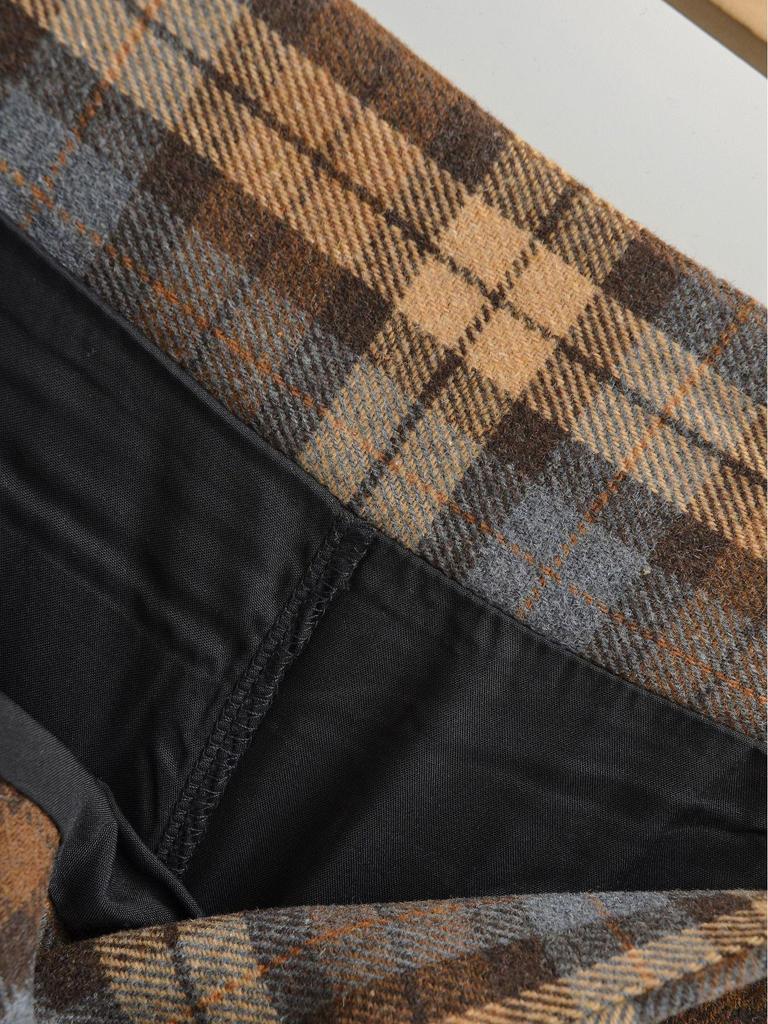 Women's Two-Color Plaid Pleated Skirt, College Style, Non-Revealing, High-Waisted, 2025 Autumn/Winter Collection