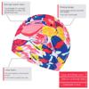 Shower Elastic Nylon Turban Flowers Printed Swimming Pool Bathing Hat Long Hair Waterproof Hats for Men Women