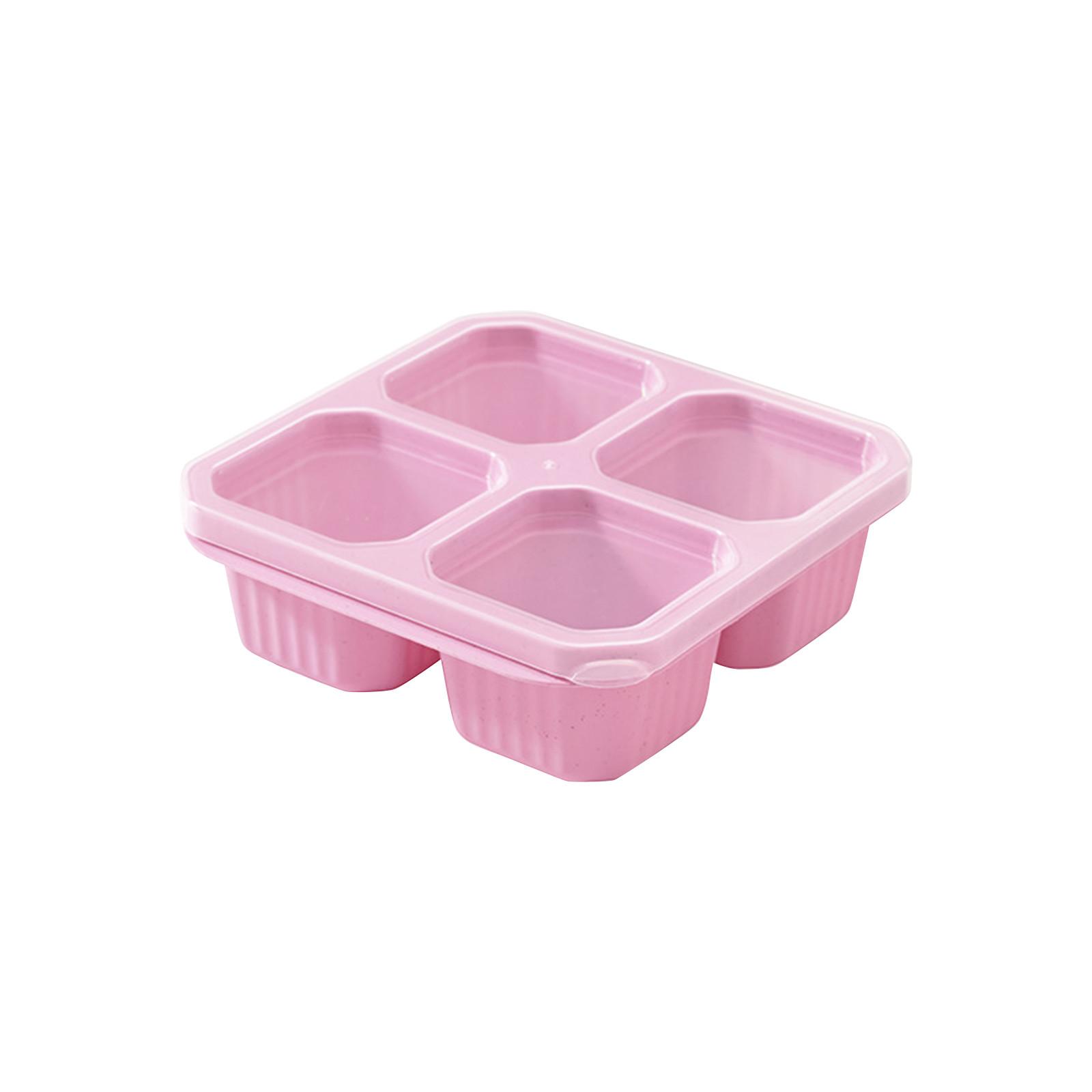 

Контейнер для закусок, 4 отделения, коробка для закусок для обеда, многоразовый контейнер для приготовления еды для взрослых, малышей One Size