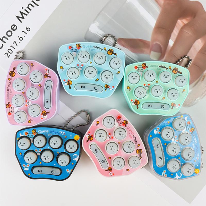 Schlüsselanhänger Handheld Mini Hamster Spiel Schlüsselanhänger Spaß Leuchtend Tönend Stressabbau Spielzeug