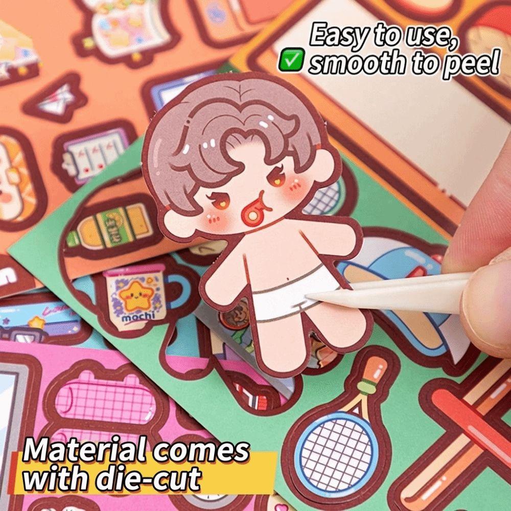 Kawaii Çok Renkli Aktivite Kitapları Kağıt El Yapımı Meşgul Kitap Sahne Malzemesi Karikatür Tasarım Malzemesi Sticker Kitabı Çocuklar İçin Öğrenme