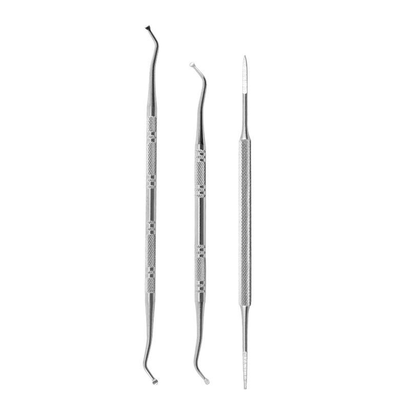 Stainless Steel Double-Ended Cuticle Pusher & Nail Groove Tool Set