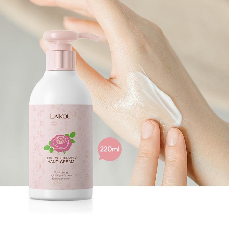 LAIKOU Rose Hydrating Hand Cream 220ml, for Dry & Rough Skin, Gentle Formula, Birthday Gift, Hand Care