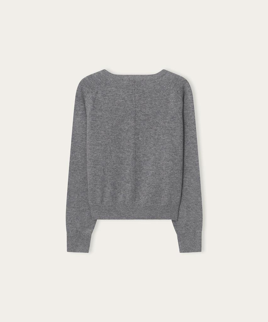 ATA Cadiz Wool Cashmere V-Neck Pullover_Melange Grey