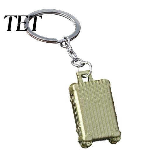 Metall-Kofferanhänger Charm Mini-Koffer Schlüsselanhänger, Tasche mit rollenden langlebigen Zinklegierung Schlüsselhalter Rädern, Reisethematik Rucksackzubehör, Niedlich