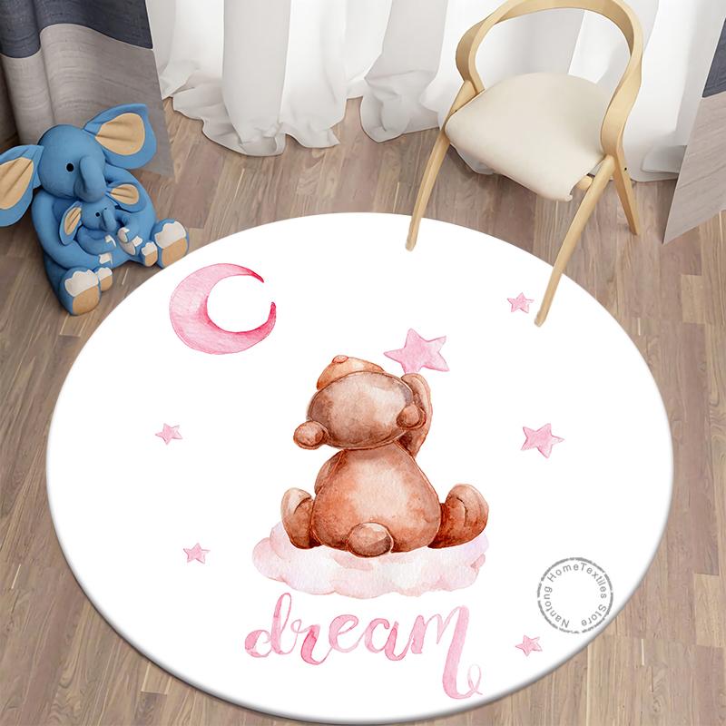 Covor rotund Covoare camera de zi Covor pentru dormitor bebelusi Covor pentru podea pentru copii Covor de salon cu imprimeu urs Covor camera pentru copii Covor copii acasa