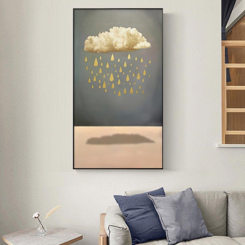 New Chinese Style Gold Boat Canvas Poster Abstract Natural Landscape Painting Print Nordic Wall Art Pictures Room Home Decor