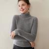 Women's Striped High-Neck Cashmere Sweater: Autumn/Winter Slimming Wool Pullover and Base Layer Knitwear