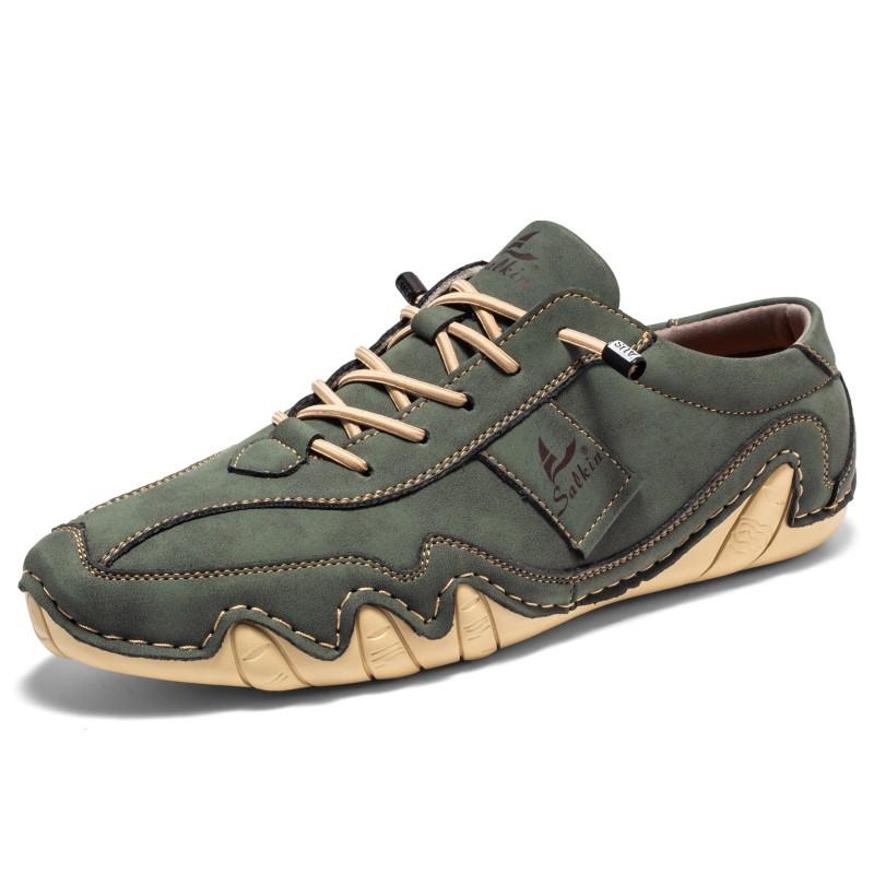 Hoge Heren Casual Schoenen Ronde Neus Platte Zool Instappers Comfortabel Lopen Dagelijks Gebruik