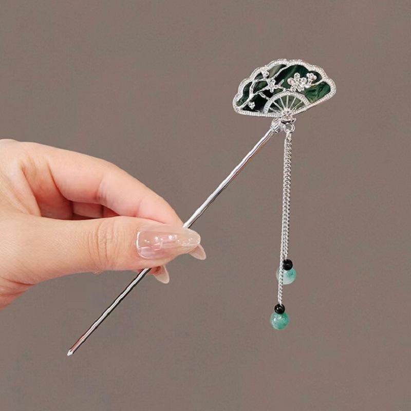 New Chinese Super Fairy Fan Tassel Hairpin Advanced Sense Shaking Hairpin Hanfu Cheongsam Hairpin Ancient Style Headdress