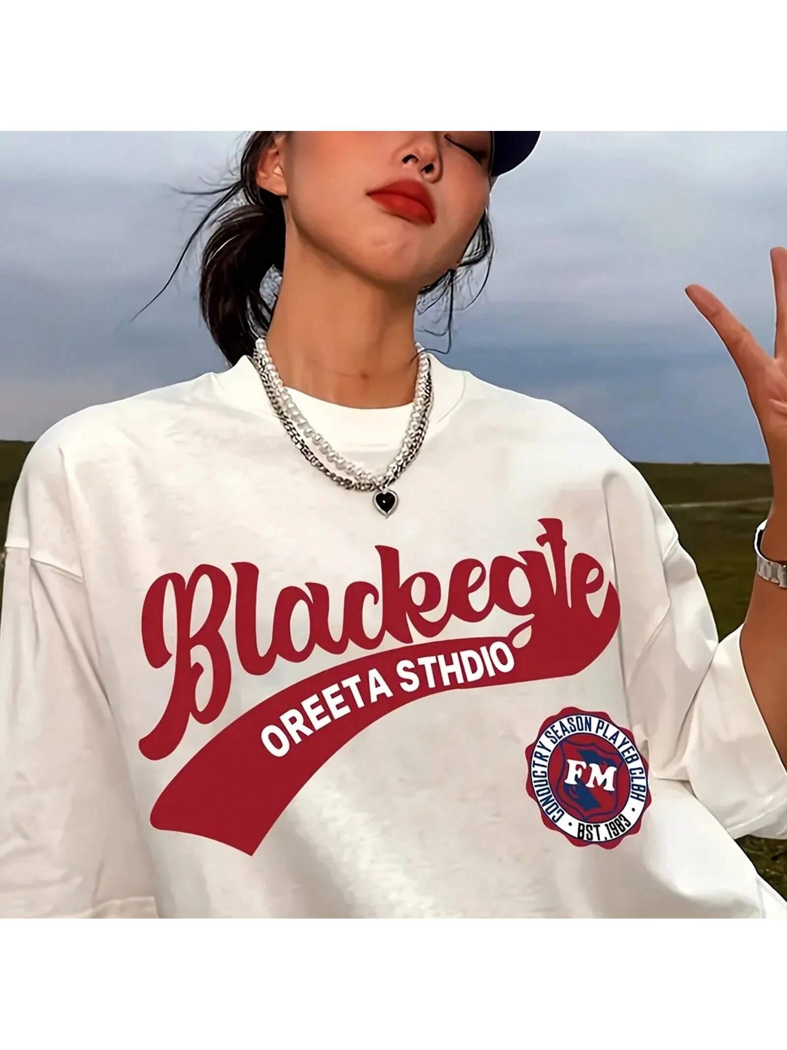 2025 Fashion unisex s Casual Oversized Graphic Printed T-Shirts Loose Fit Long Sleeve Round Neck Cotton Tops Unisex Clothes S разноцветный