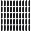 50pcs Pvc Round Tube Bolt Cap Cover Black Screw Thread Protectors Insulated Rubber End Caps