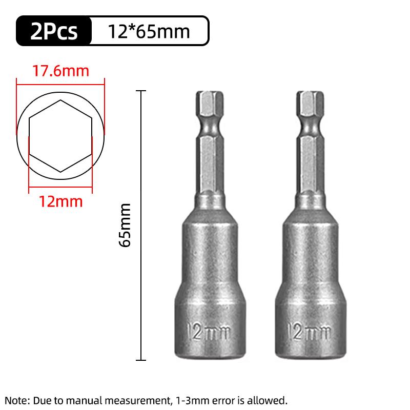 1PC Hex Socket Sleeve Nozzles Strong Magnetic Nut Driver Set Drill Bit Adapter Wind Approved Sleeve Electric 6 8 10 13 17 19MM