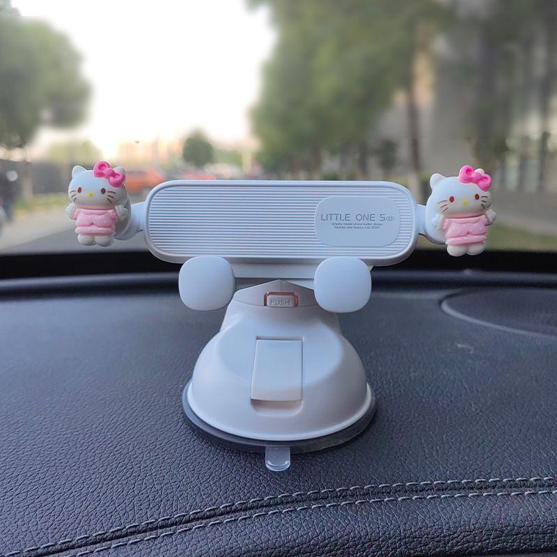 Wind Flower Car Phone Holder with Suction Cup - Cute Dashboard Ornament