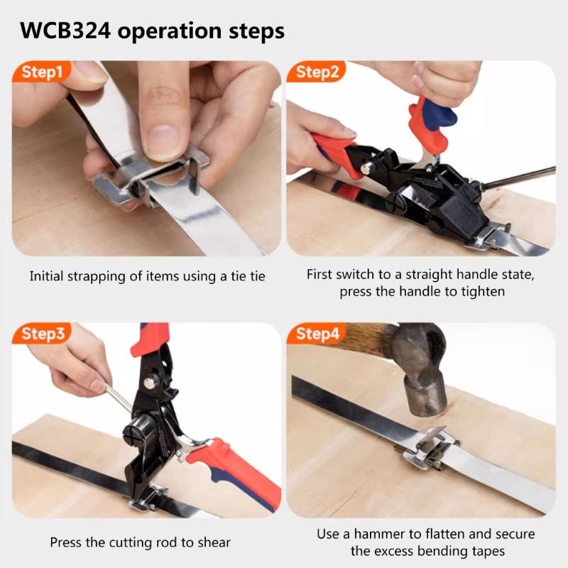 Cable Tie Fastener Stainlesss Steel Cable Tie Guns Metal Zips Tie Tightener for Fastening & Trimming Easy To Use