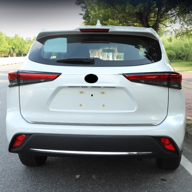Stainless Car Rear Trunk Cover Tail Gate Trim Sticker Accessories Strip For Toyota Highlander XU70 Kluger 2020 2021 2022 2023