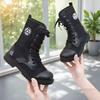 Botas de Treino Militar Pretas para Crianças - Calçado de Desempenho Respirável para o Verão