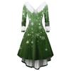 Women's Fashionable Casual Fitted Christmas Print Party Long-Sleeved Dress