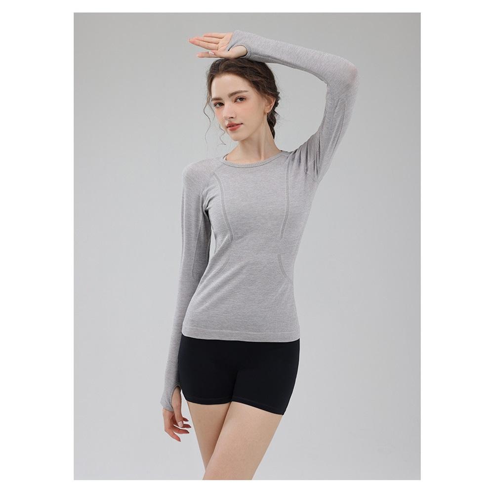 Sports Tops For Women In Autumn And Winter, Tight Fitting Round Neck Yoga Clothes, Professional Running, Pilates Training, Gym Clothes, Long Sleeves