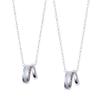 THE KISS Cut Ring Pair Necklace 50cm 2025-01N - Sparkling Faceted Silver 925 Couple Set with Adjustable Length and Gift Box