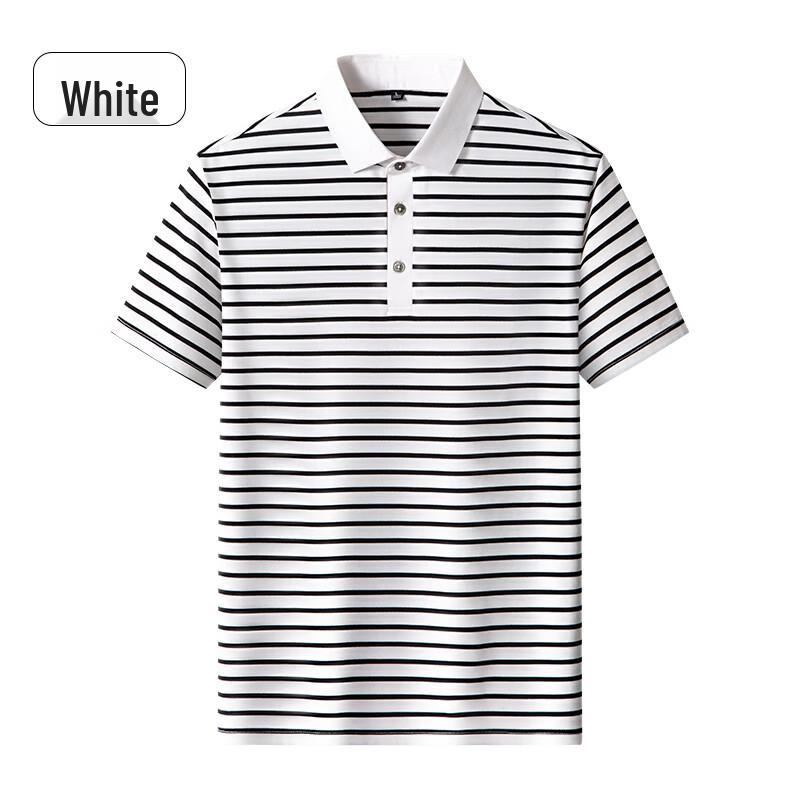 Men s Striped Breathable Polo Shirt XL