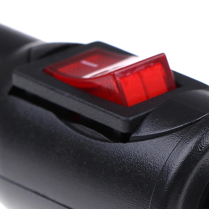 12V-24V 8A Male Car Lighter Socket Plug Connector With Red On/Off Switch