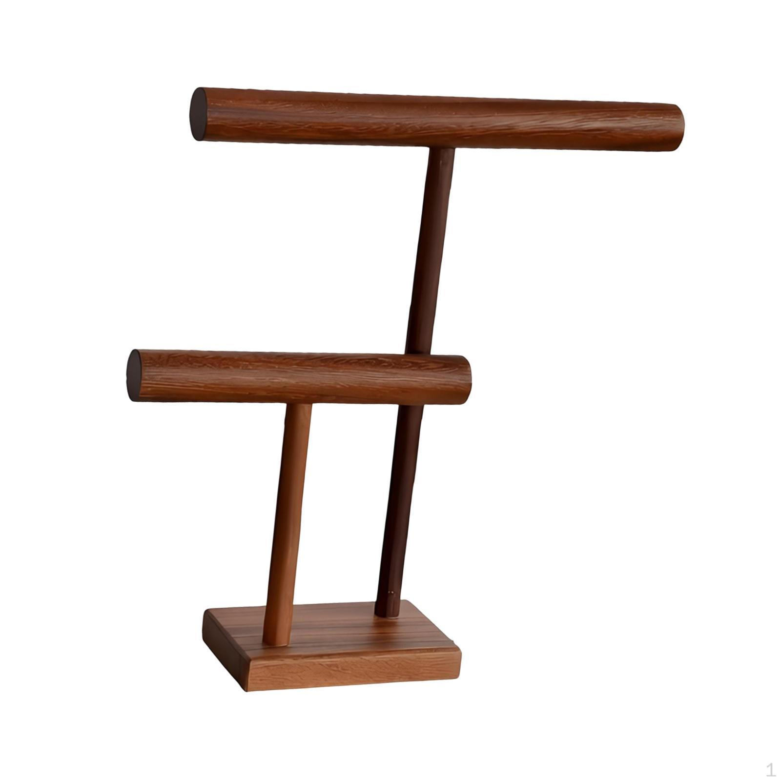 

Display Stand for Necklaces And Bracelets, Wooden with Base, Organizer Scarves Cords Style B