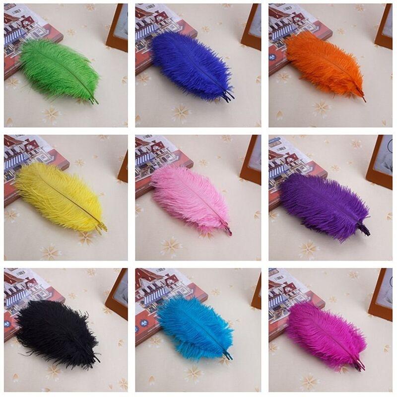 10 Buclot StruĊ£ De 20 25 Cm De Pene Colorate Pene Decor Nunta