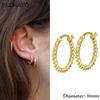 925 Silver Ear Needle Simple 10/15/25mm Hoop Earrings for Women Round Dangle Gold Earrings Fashion Korean Jewelry