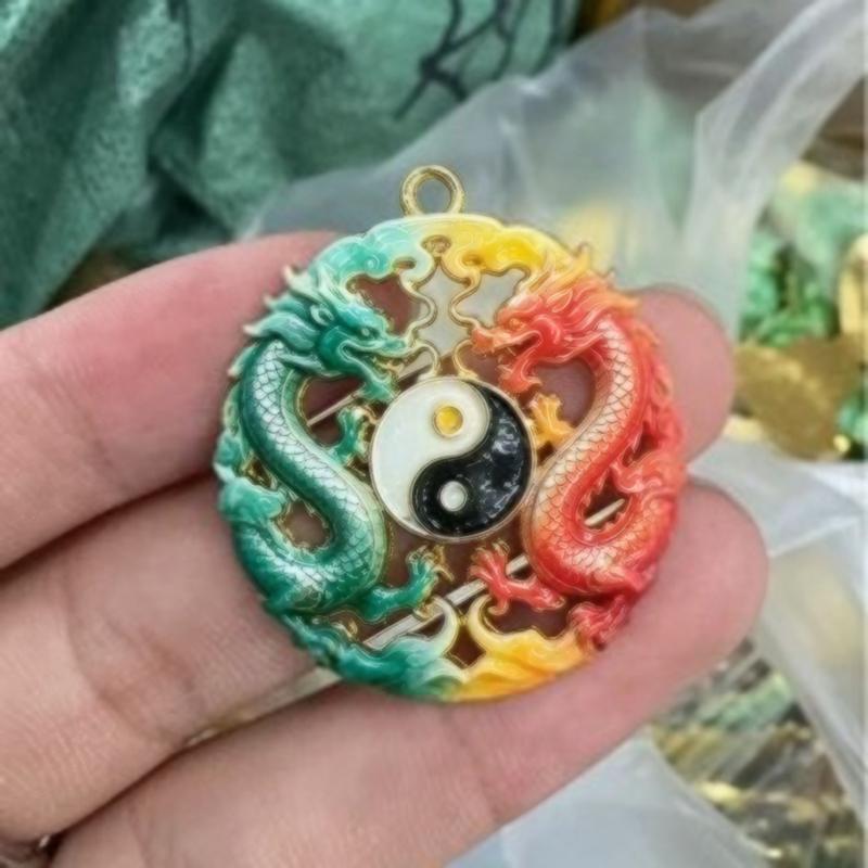 Ethnic Auspicious Gourd Blue Imitation Jade Pendant Necklace Vintage Jewelry For Women Traditional Outfit Accessory Gift
