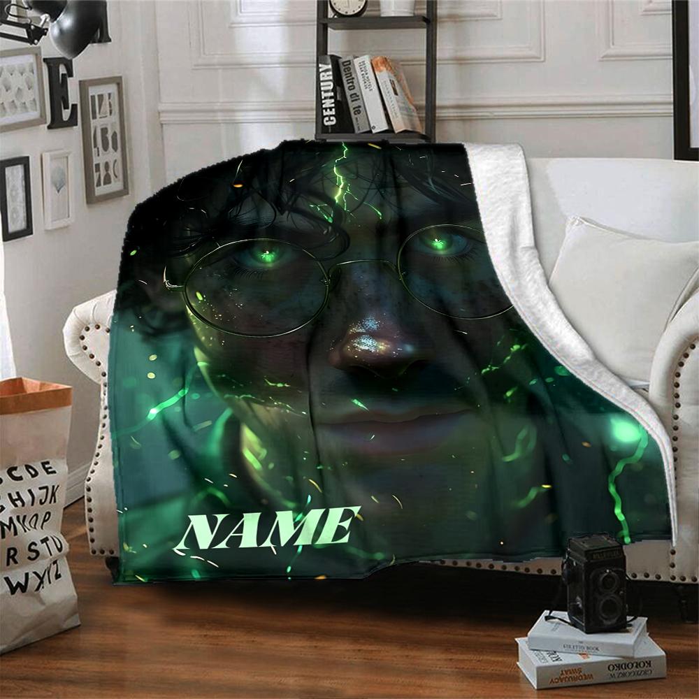 Custom Name Wizard's Ancient Wisdom blanket for Couch & Bed, Plush Cozy Fuzzy Blanket Super Soft & Warm Blankets for Fall and Winter. 090890