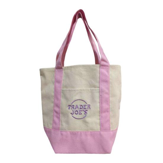 Yumy Canvas Tote Bag Lichtgewicht Herbruikbare Tote Machine Wasbaar Handtas voor Dagelijkse Benodigdheden Kleine Boodschappen Size#33cm roze