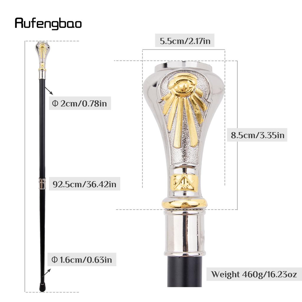 Golden White Freemasonry Freemasons VG Totem  Walking Cane Fashion Walking Stick Gentleman Crosier Knob Walking Stick 93cm