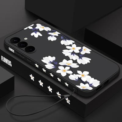 Magnolia White Flower Case For Samsung Galaxy S25 Ultra Case Cover S24 S22 Ultra S23 Plus S21 FE A54 A15 A35 A55 A16 A36 A56 5G Funda